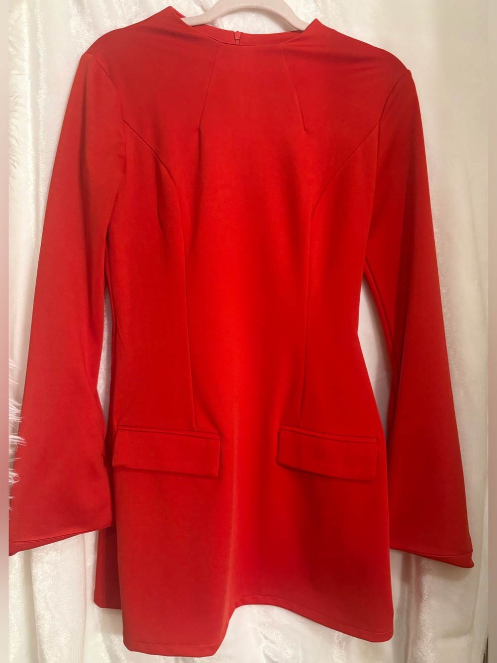 Red Long-Sleeve Women’s Dress - Sleek Tunic Style
